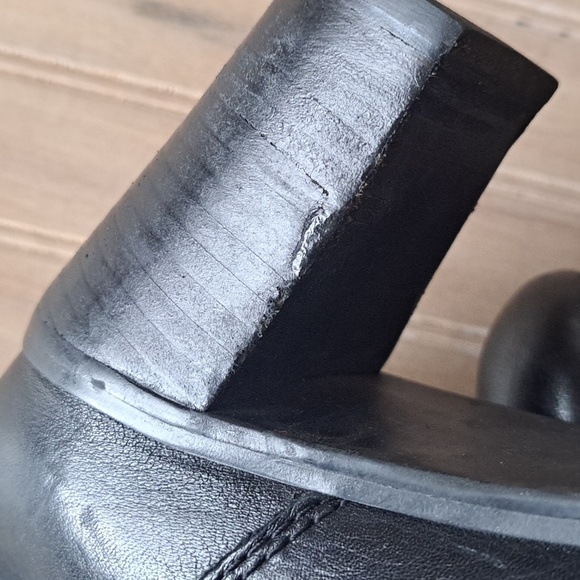 Circa Joan & David Kirstin Black Pebbled Leather Slouchy Heel Ankle Booties - Picture 13 of 14